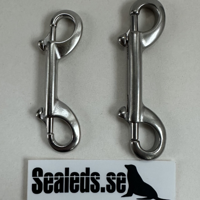 Double ender, pistolhake i rostfritt för dykning